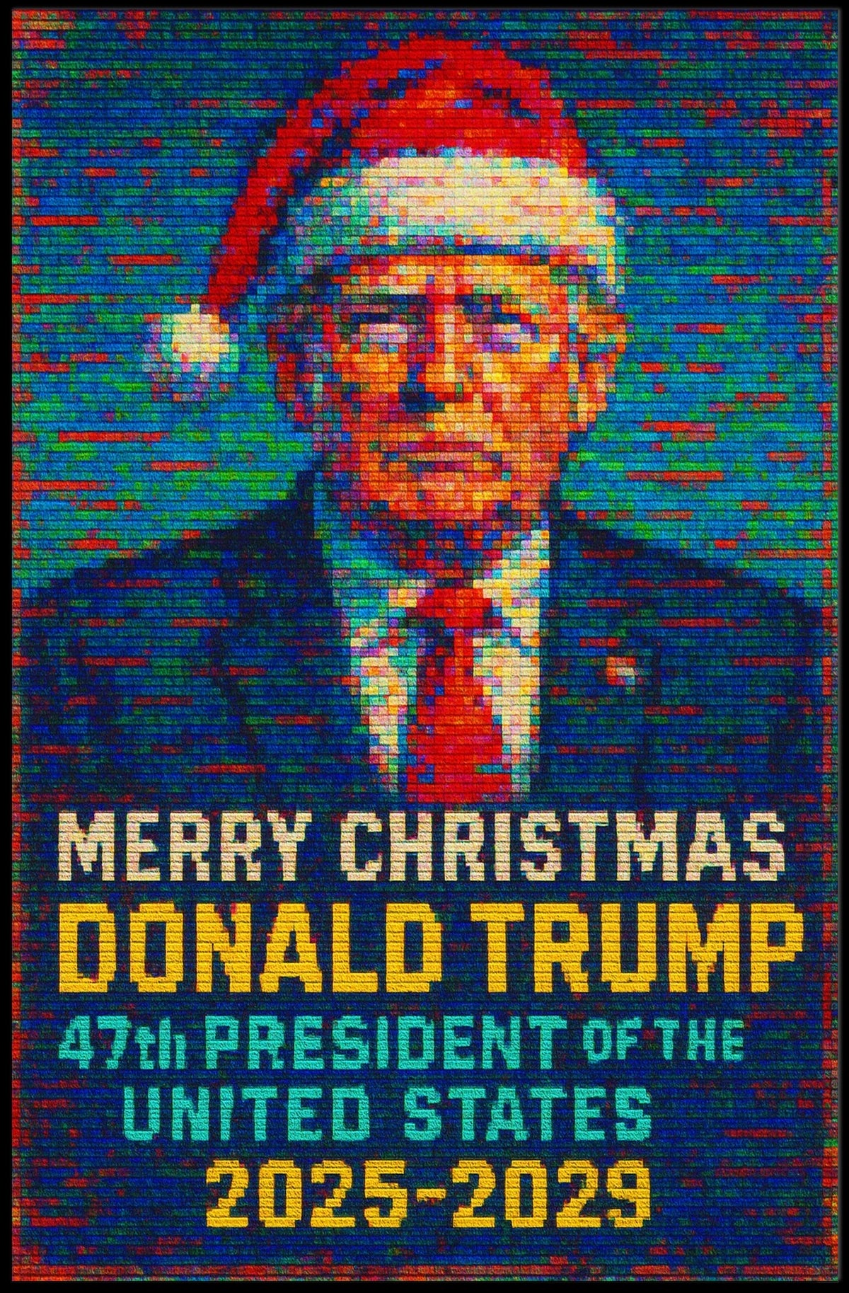 Trump in Santa Hat Merry Christmas 2025 Poster