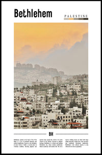 Bethlehem Urban Landscape with Middle Eastern Architecture Cityscape Poster PosterGoat
