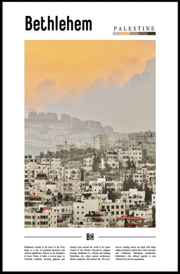 Bethlehem Urban Landscape with Middle Eastern Architecture Cityscape Poster PosterGoat