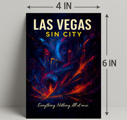 Las Vegas Sin City Vintage Poster Art Print PosterGoat