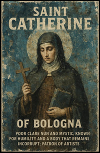 Saint Catherine of Bologna Vintage Religious Art Poster