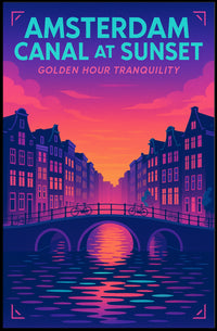 Amsterdam Canal At Sunset Poster