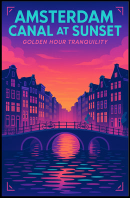 Amsterdam Canal At Sunset Poster