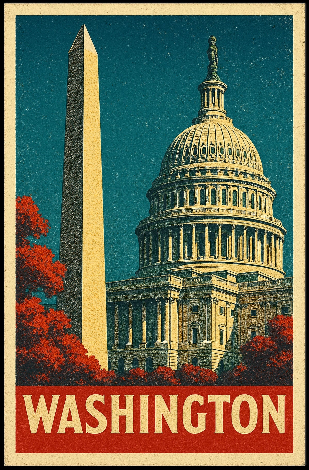Washington Landmarks Poster