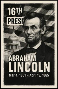 Abraham Lincoln 16th President of the United States Digital Montaje Poster