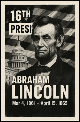 Abraham Lincoln 16th President of the United States Digital Montaje Poster