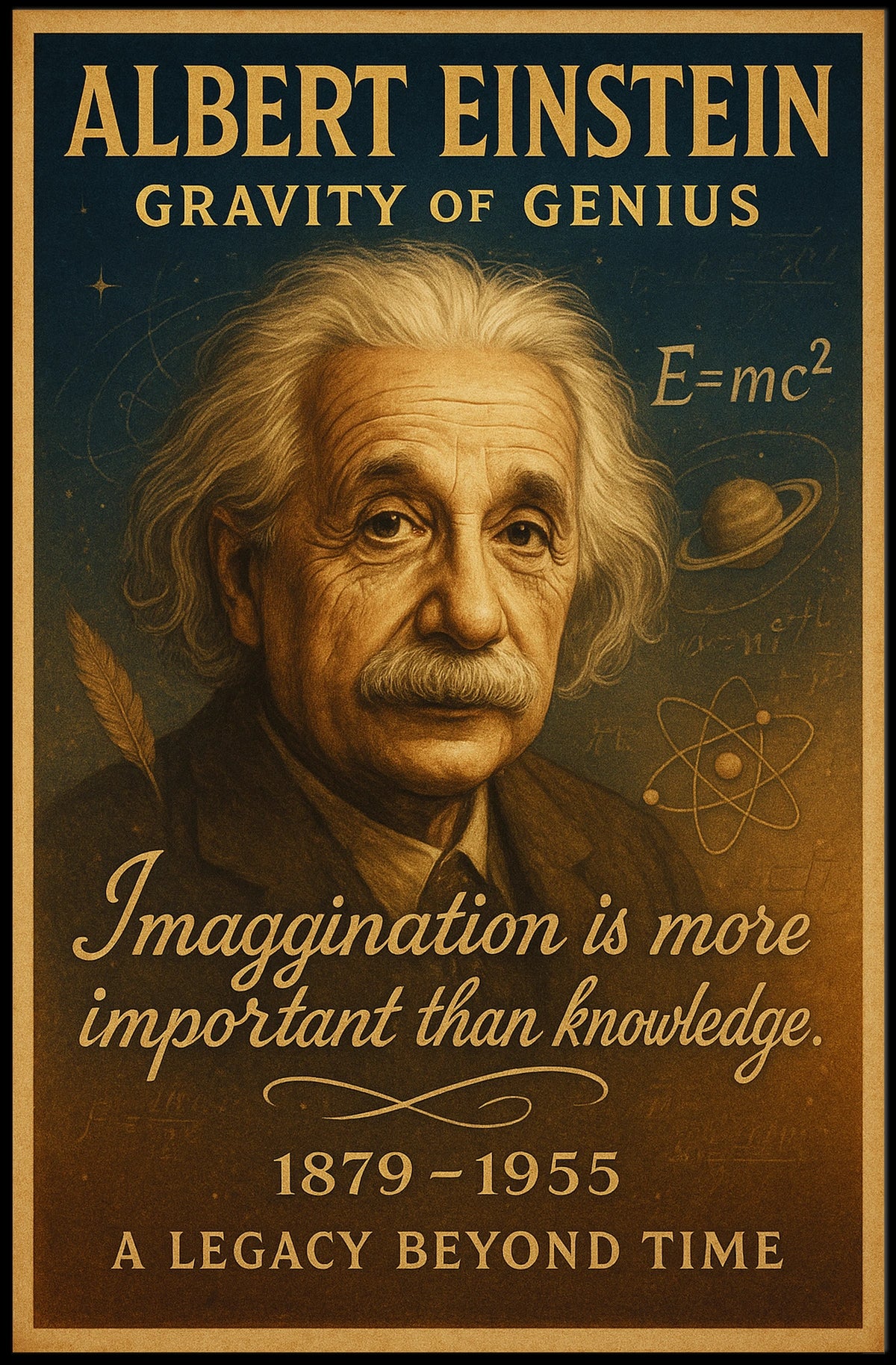 Albert Einstein Gravity of Genius Poster