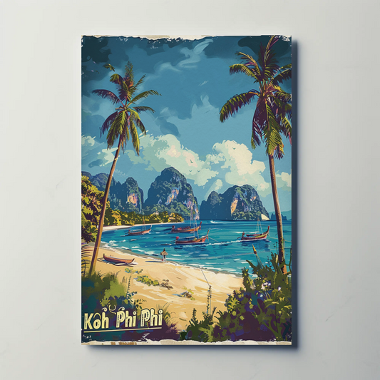 Koh Phi Phi Tropical Beach View Travel Poster