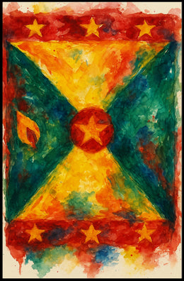 Vibrant Abstract Flag Modern Art Poster