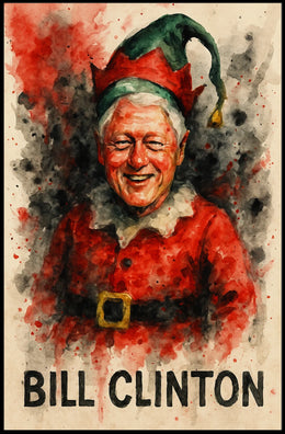 Santa-Inspired Watercolor Portrait: Abstract, Artistic, or Pop Culture Poster