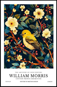 William Morris Vintage Bird Illustration Cultural or Heritage Poster