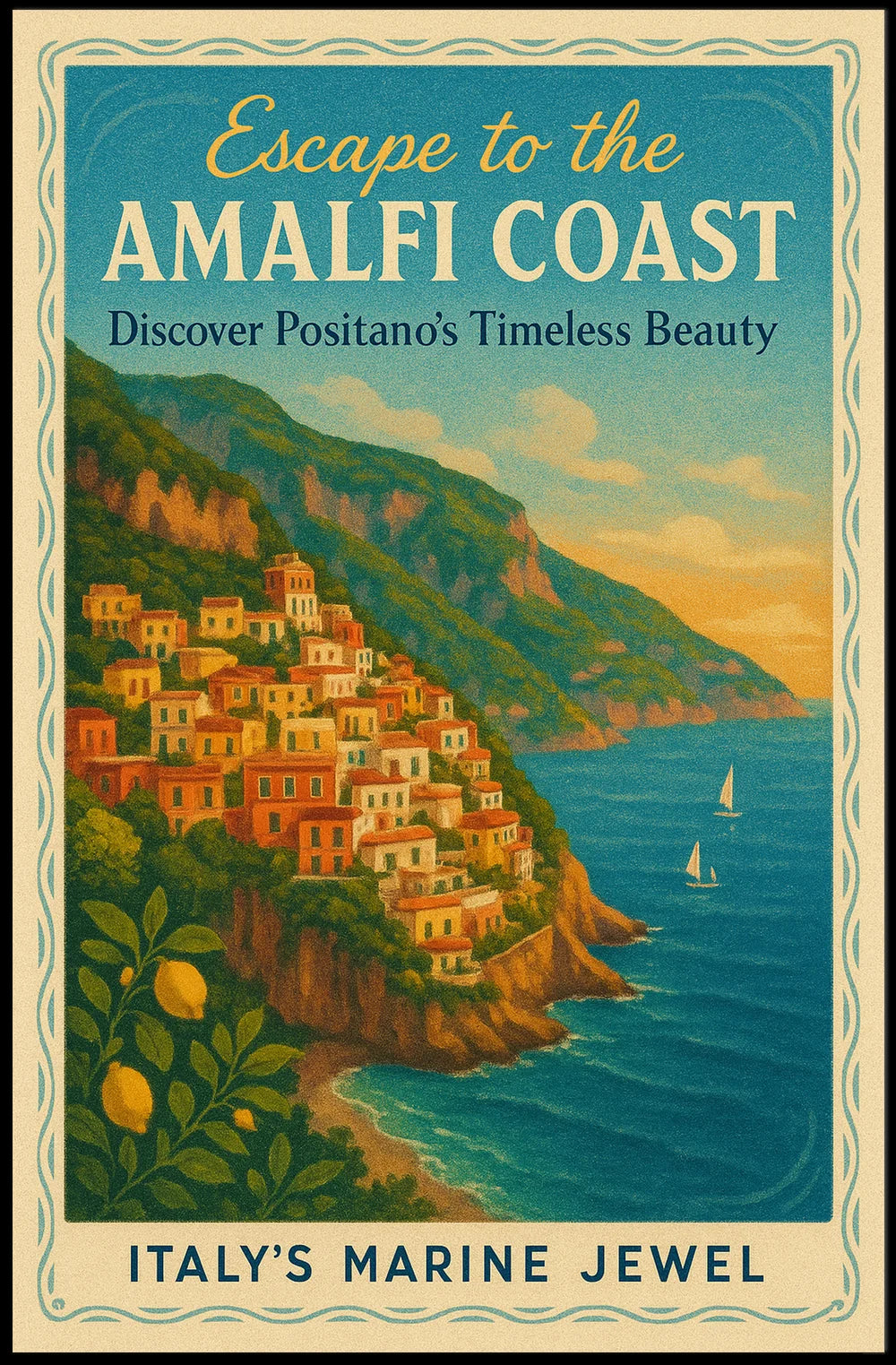Discover Positano's Timeless Beauty Travel Poster