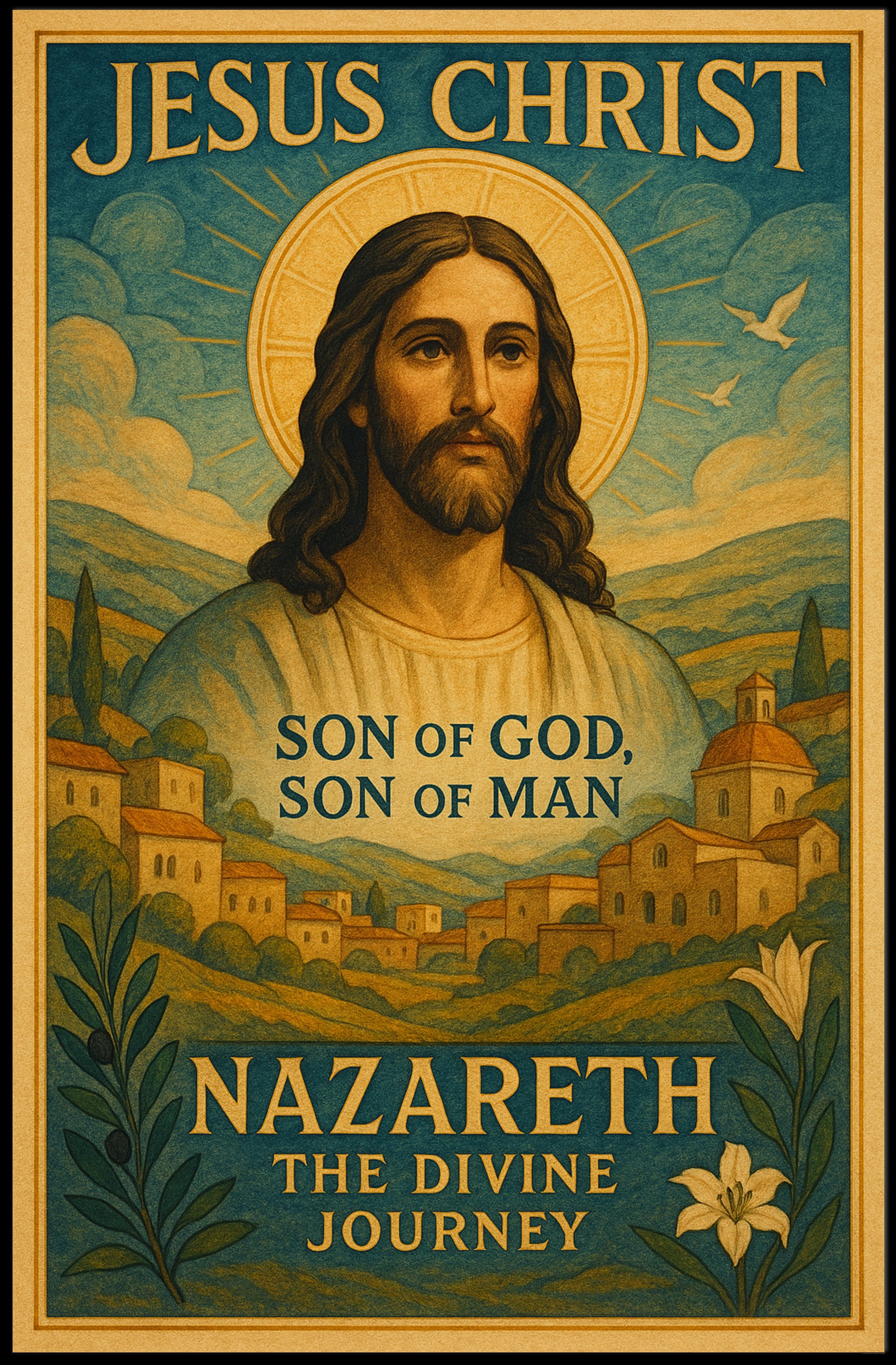 Divine Jesus Christ Vintage Iconography Cultural or Heritage Poster