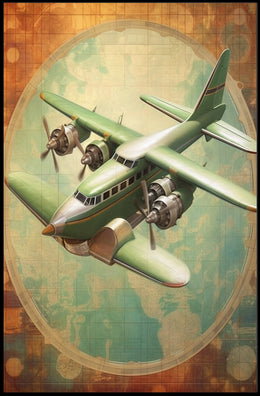 Vintage Aircraft Illustration Poster