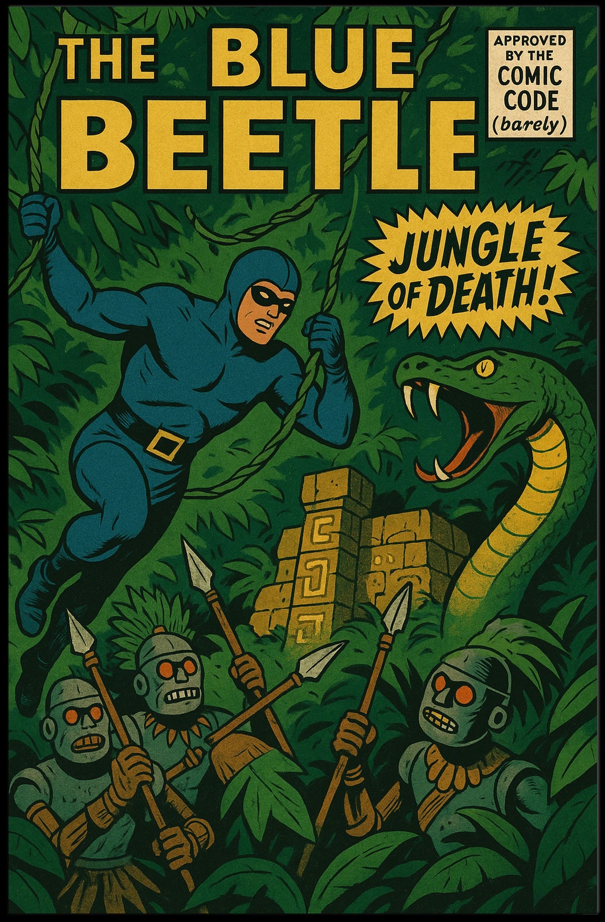 The Blue Beetle Adventure Pop Culture Poster