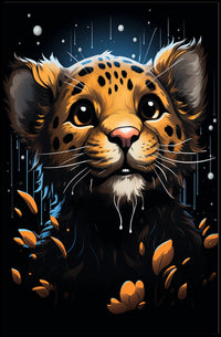 Leopard Fantasy Art Poster: Whimsical Wildlife Magic