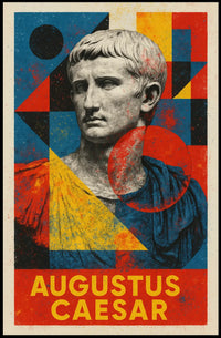 Augustus Caesar Bust Geometric Abstract Artistic Wall Poster