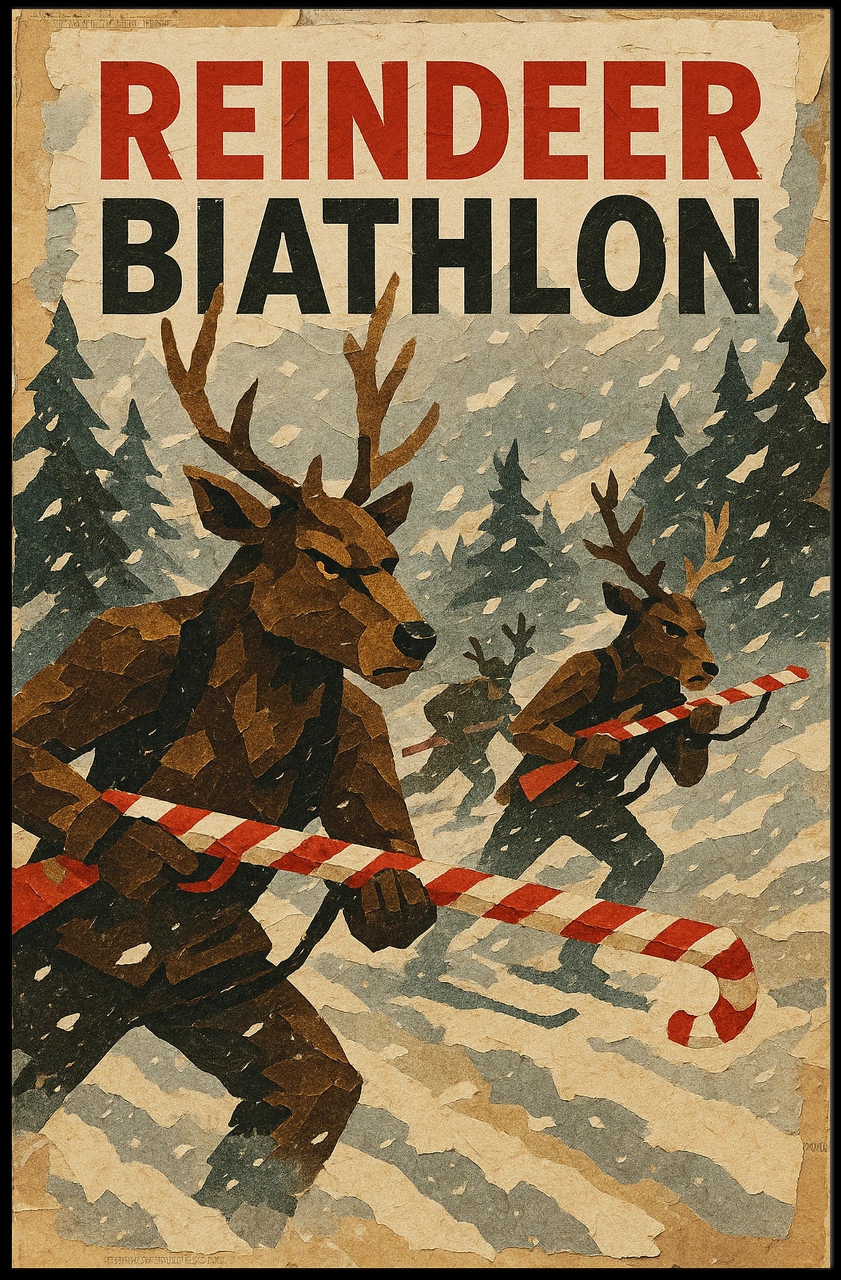 Reindeer Biathlon Poster