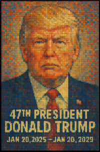 Presidential Mosaic Portrait Bold Leadership Decor Poster
