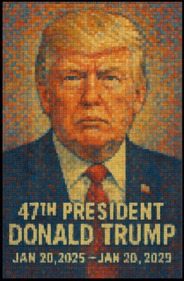 Presidential Mosaic Portrait Bold Leadership Decor Poster