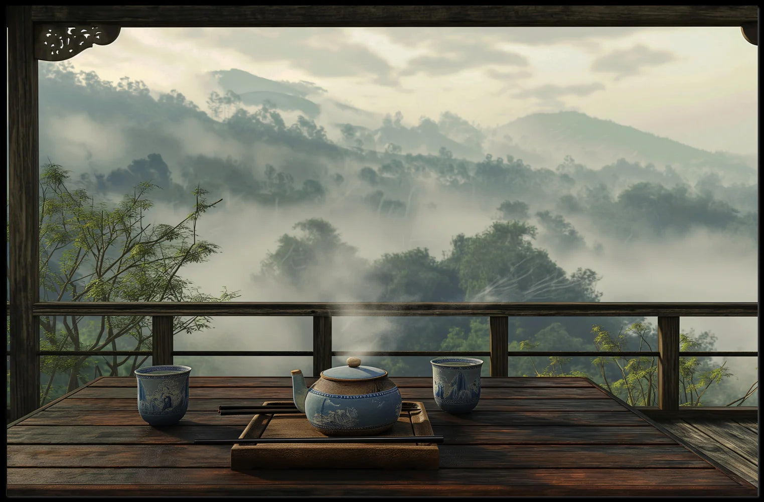 Serene East Asian Tea Ceremony Poster Print
