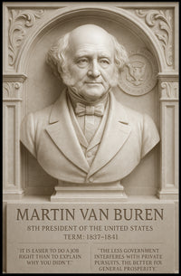 Martin Van Buren Bust Vintage Historical Presidential Poster