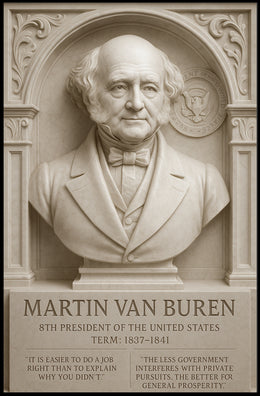 Martin Van Buren Bust Vintage Historical Presidential Poster