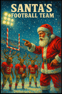 Santa Coaches Reindeer in Festive Football Scene