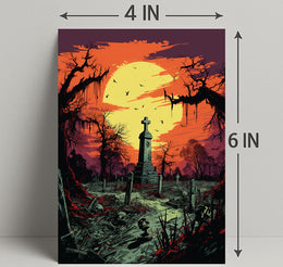 Eerie Graveyard At Dusk Poster
