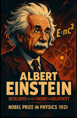 Einstein Nobel Prize 1921 Vintage Science Collectors Poster