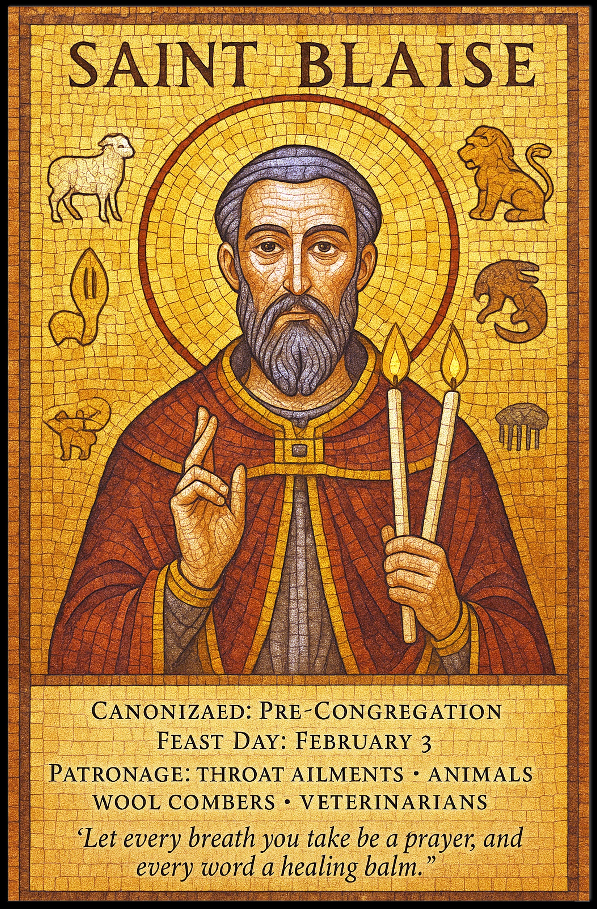 Saint Blaise Poster PosterGoat