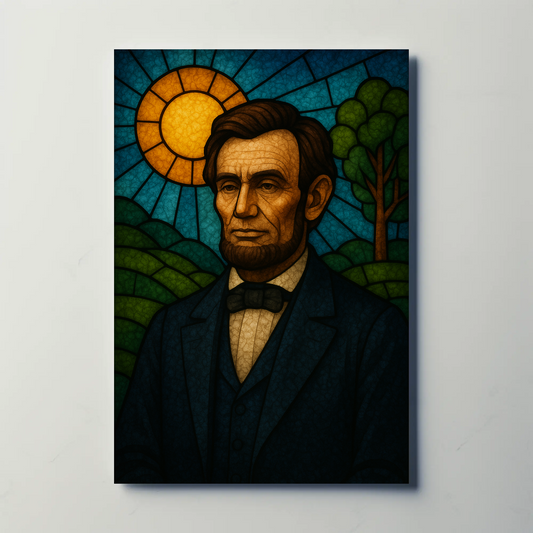 Abraham Lincoln Stained Glass Portrait Poster