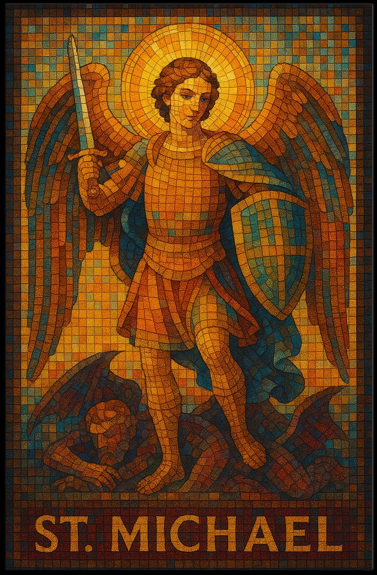 St. Michael In Stained Glass Poster