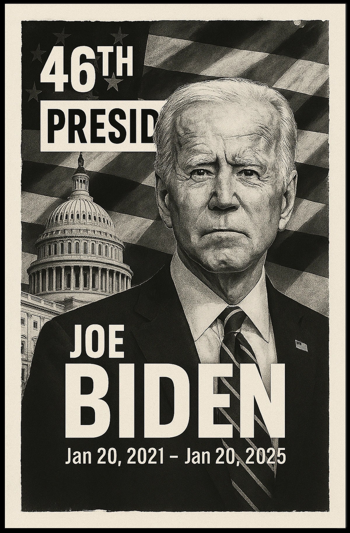 Joe Biden 46th President of the United States Digital Montaje Poster