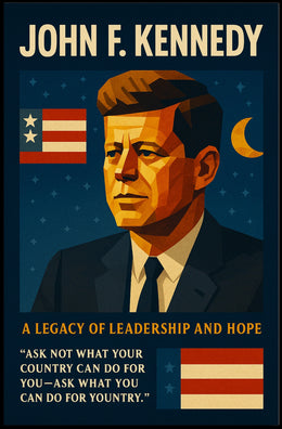 Kennedy Legacy Vintage Patriotic Poster: Leadership & Hope