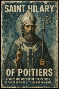 Saint Hilary of Poitiers Vintage Religious Art Poster