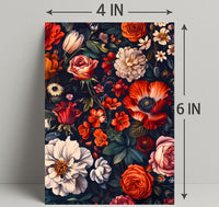 Floral Symphony Against Darkness: Artistic Poster
