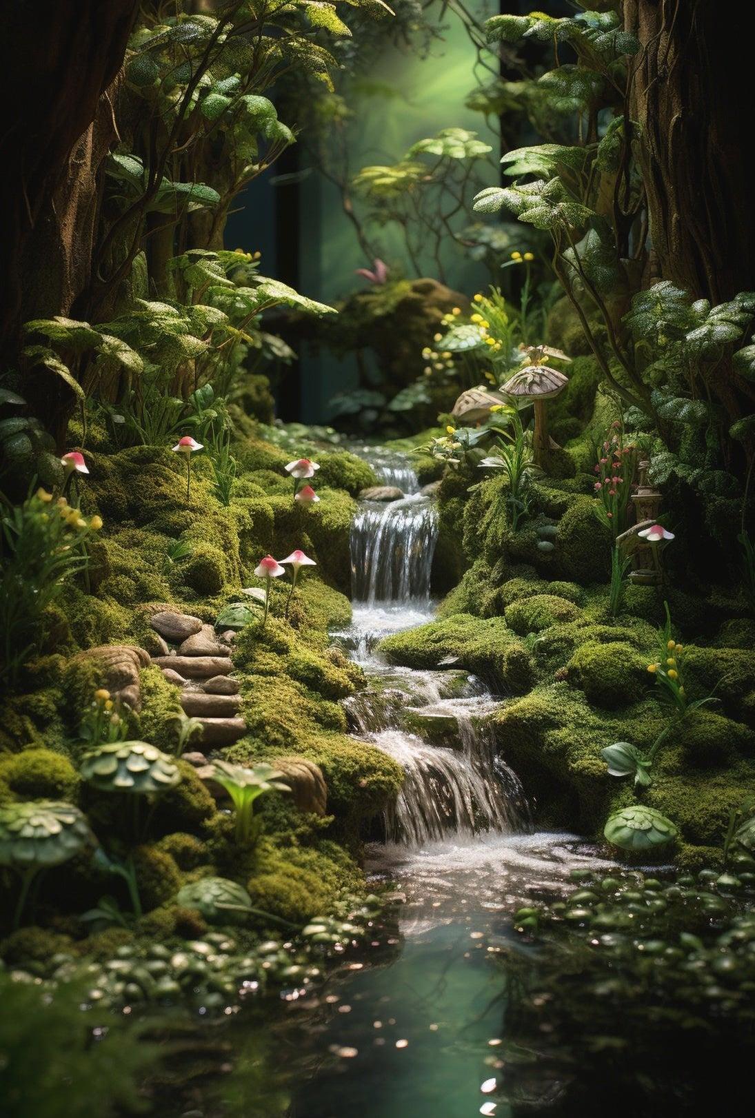 Fantasy Enchanted Forest Scene, Artistic Poster