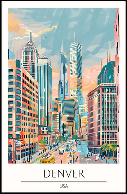 Vibrant Denver Cityscape Poster PosterGoat
