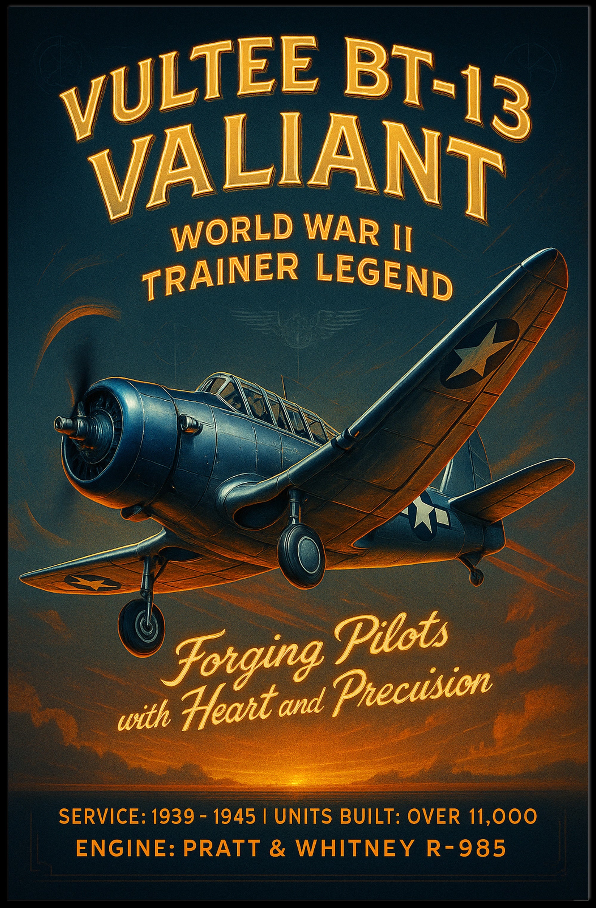 Vultee BT-13 Valiant World War II Trainer Legend Poster PosterGoat