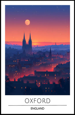Oxford Skyline Sunset: Urban or Cityscape Poster