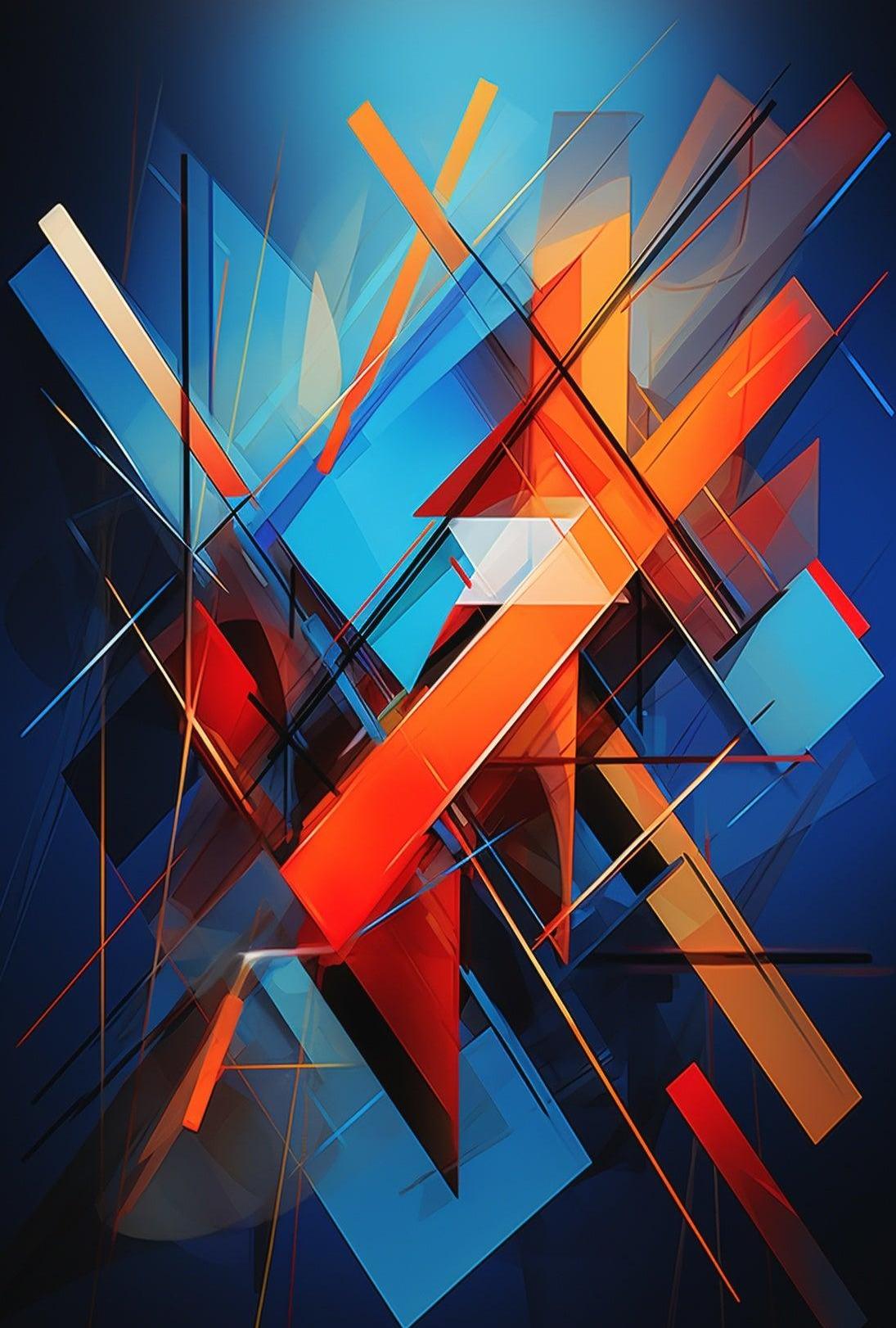 Geometric Modernism Energetic Abstract Art Wall Abstract Poster