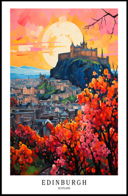 Edinburgh Castle Autumn Scene Travel Poster PosterGoat