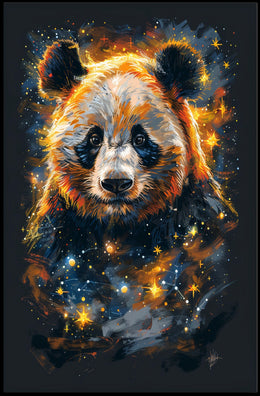 Vivid Abstract Cosmic Panda Animal Poster