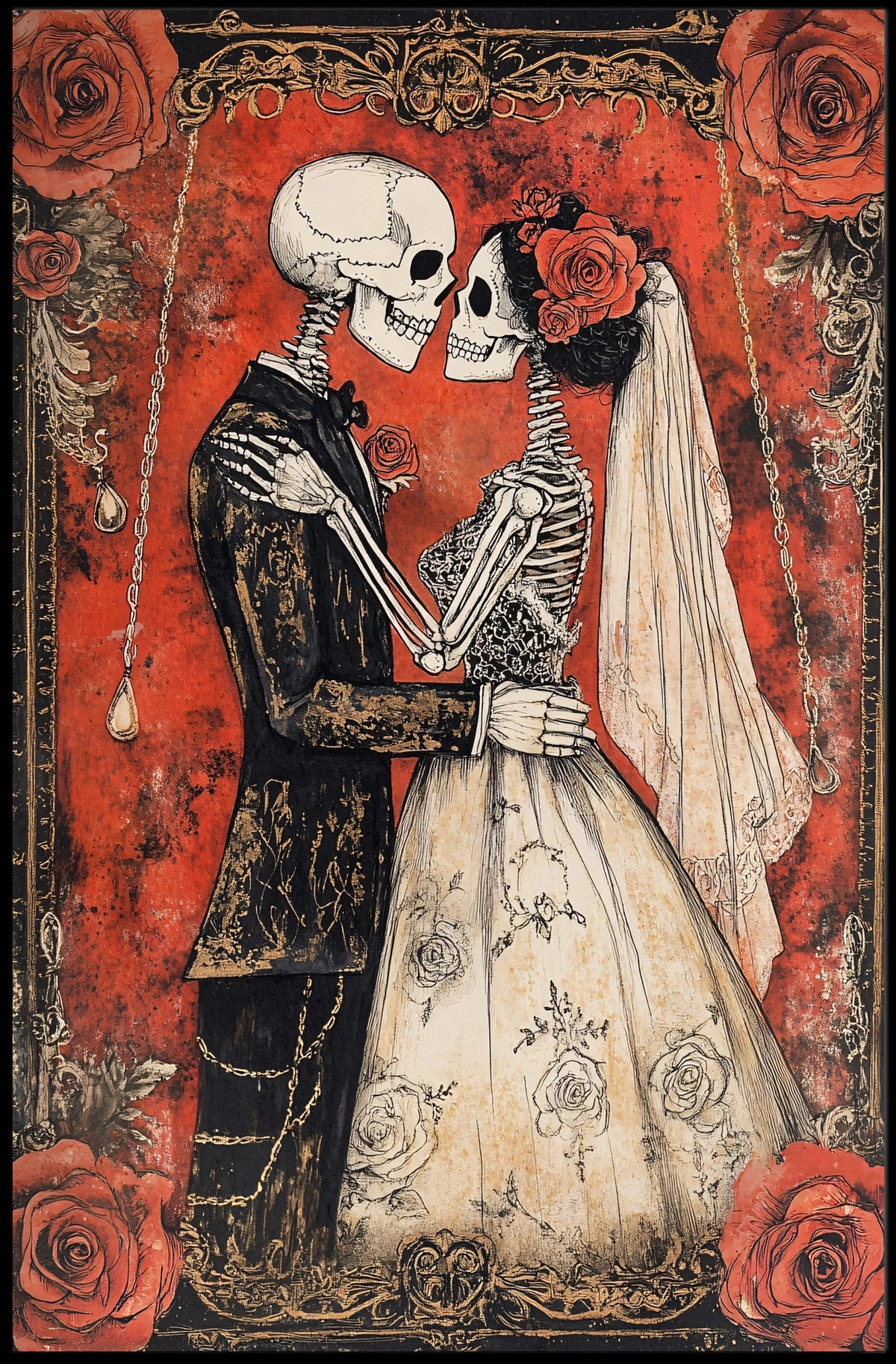 Day of the Dead Wedding Cultural Heritage Poster