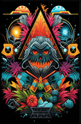 Mystical Cosmic Skull Fantasy Art Poster