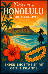 Discover Honolulu Where Aloha Lives Poster