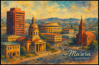 Maseru Cityscape Travel Minimalist Poster