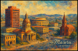 Maseru Cityscape Travel Minimalist Poster