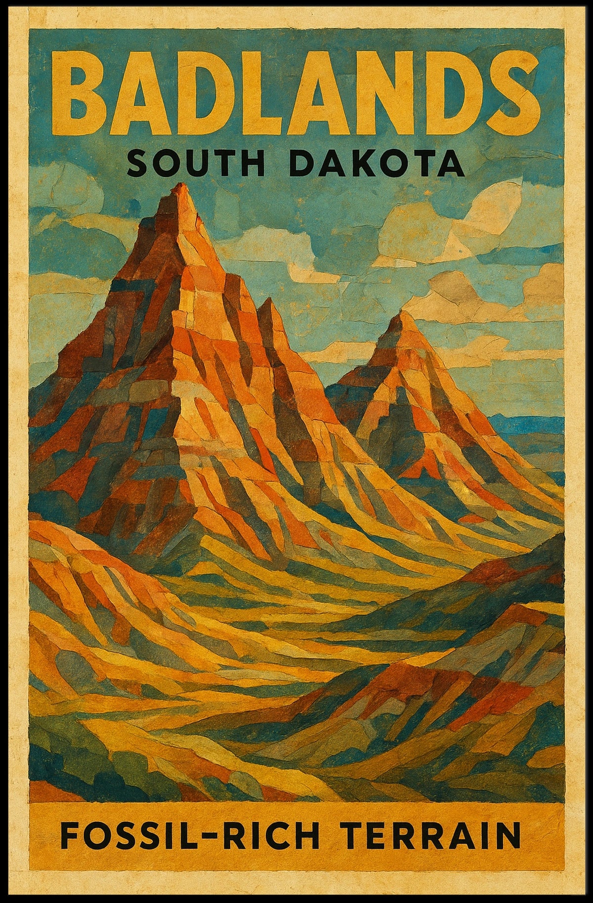 Badlands South Dakota Scenic Desert Wanderlust Decor Lovers Adventure Wall Art Poster